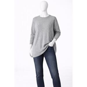 Pure Jill Heather Gray Long Sleeve Knit Top XS Soft Stretch oversized pockets